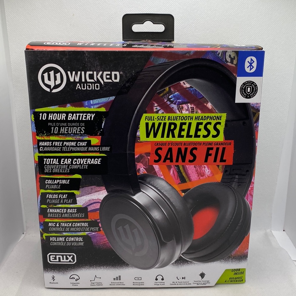 Wicked Audio Full Size Bluetooth Over Ear Headphones Wireless